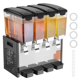 Commercial Beverage Dispenser, 4 Tanks 10 L / 10.6 QT Per Tank Juice Dispenser