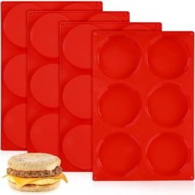 4 Inch Muffin Top Pan, Silicone Egg Molds for Breakfast Sandwiches Jumbo Round Baking Pan for Oven English muffins, Whoopie Pies, Corn Bread