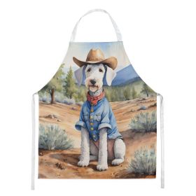 Bedlington Terrier Cowboy Welcome Apron Cooking Kitchen Server Baking Crafts Gardening for Adult Women Men, Unisex, Large, Multicolor