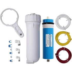 HUINING Reverse Osmosis Membrane 50/75/100/150/400/500GPD and RO Membrane Housing Kit with Quick Connector,Check Valve,Water Pipe,Wrench  for Res (Option: 500GPD SET)